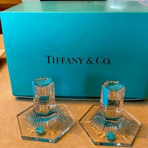 Tiffany & Co Louis Comfort Crystal Candlesticks